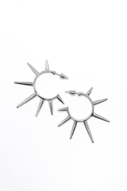 Hoop Earrings with Spiked Studs