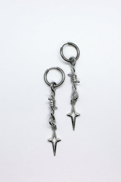Barbed Wire Metal Earrings